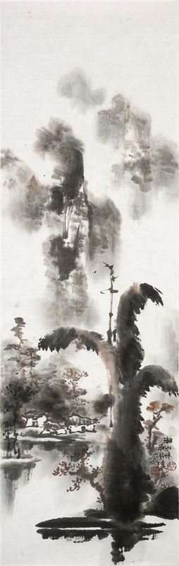 吕静溪《漓水惊秋》110×35cm 纸本水墨 2015