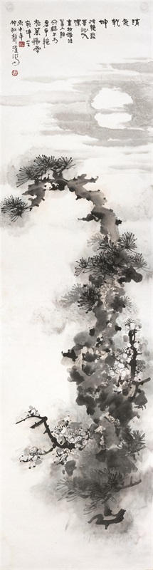 吕静溪《清气乾坤》180×48.5cm 纸本水墨 2016