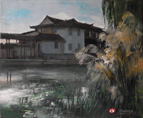 常熟沙家浜50×60cm2017 丙烯