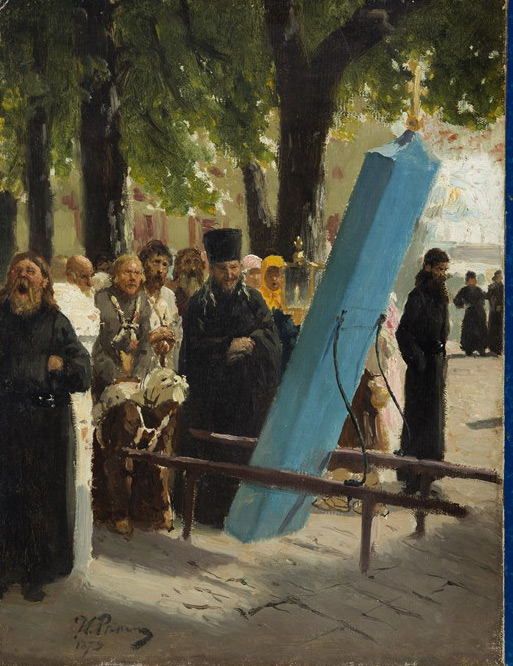 列宾-神像前面-1879-油画