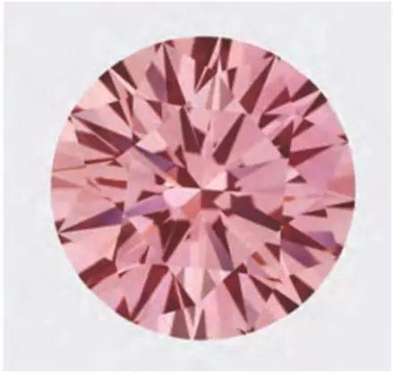 图3
一颗11.08 ct Fancy Vivid的粉红钻石,GIA检验表明其经过多步骤处理。
《GEMS & GEMOLOGY》2012 FALL。