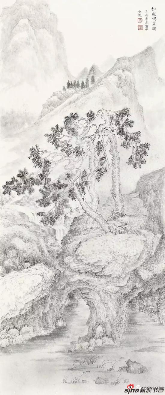 滕孝忠·松壑鸣泉图

97×40.5cm