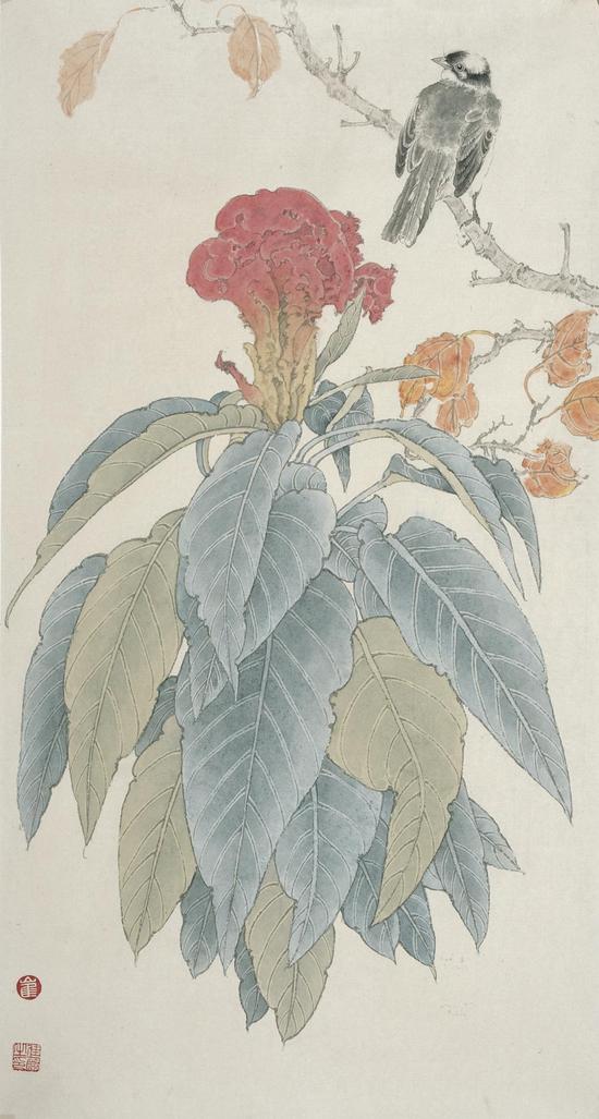 崔佳丽 2011年《霞彩》66x35cm