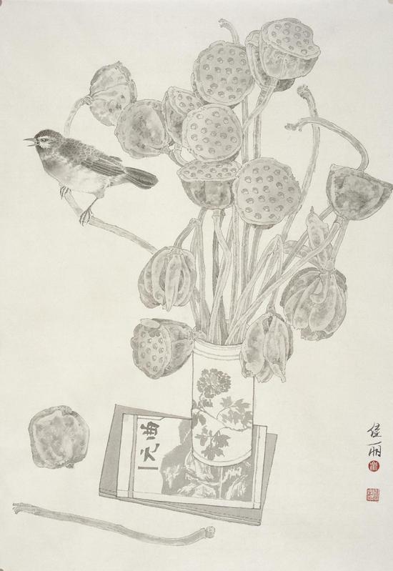 崔佳丽作品 2013年《元曲》79x57cm