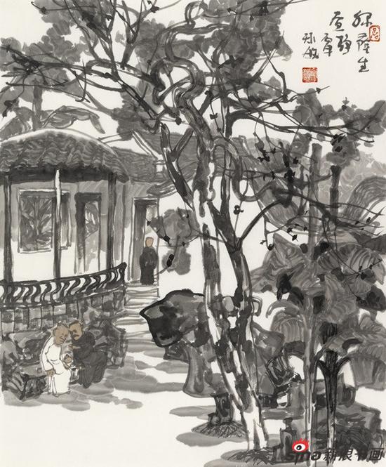 绿荫生昼静56X45cm 2015