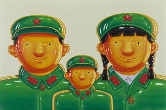 23-《军人三口之家》油画，布面，200×300cm，2008年