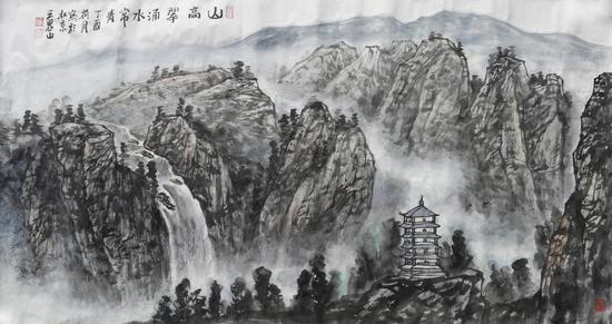 山高翠涌水常青 96×178cm