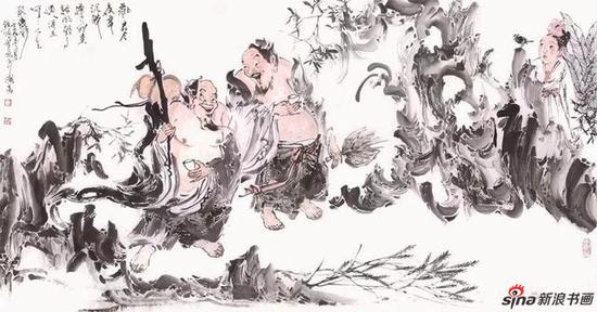 《大欢喜·遇酒且呵呵，生能几何》136cmx68cm，2012年