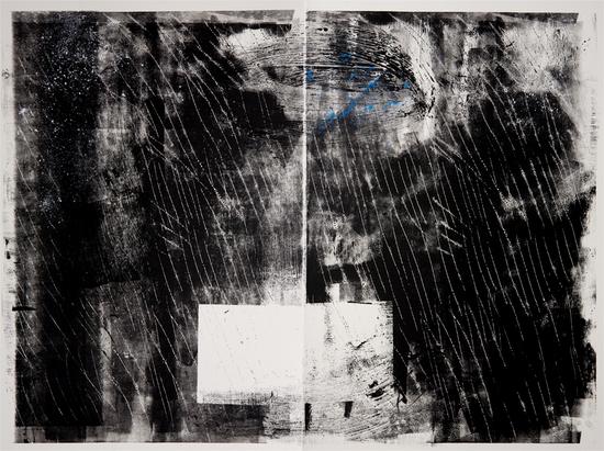(纽约的雨, 是流亡者的雨)之二 纸上综合材料 132m x102cm 2014