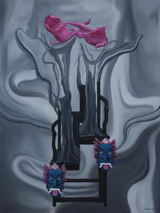 功夫 布面油画120X160CM Gong fu. Oil on canvas.2009
