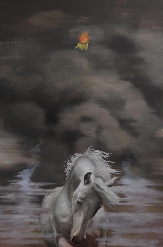 Wu Jian 吴健，灼，2013，Oil on canvas 布面油画，180cm×120cm