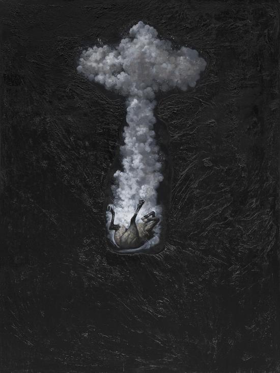 Wu Jian 吴健，坠入尘网中 #3，2015, Mixed media 综合材料，160cm×120cm