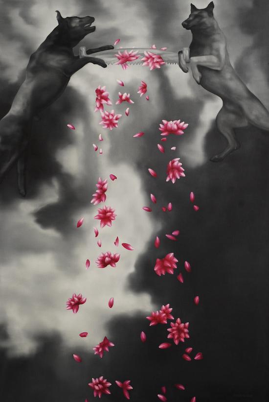 锯花 160x240CM 布面油画 年代2011