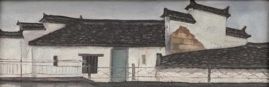 Wu Jian 吴健，平行，2013，Oil on panel  木板油画，40cm×15cm