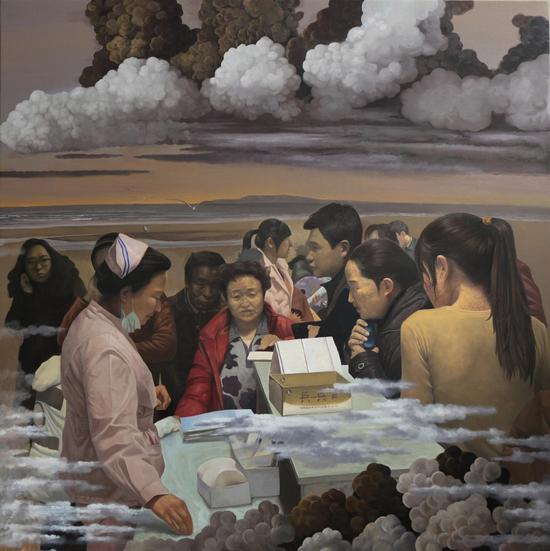 Wu Jian 吴健，海的那边，2012，Oil on canvas 布面油画，180cm×180cm