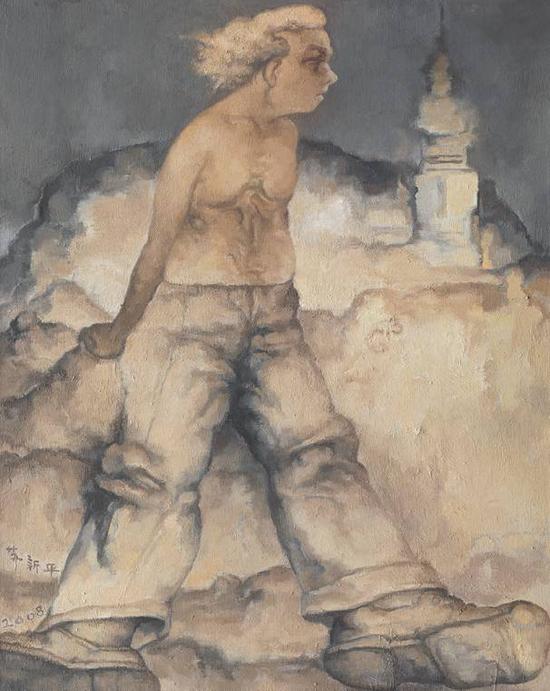 苏新平，《习作1》，布面油画，100x80cm，2008