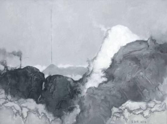 苏新平,《灰色12号》,布面油画,150x200cm,2013