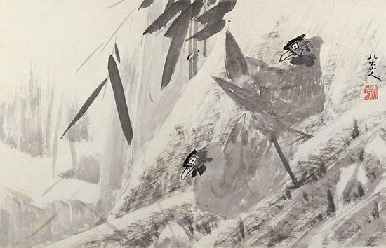 八大山人《杂图图册》,纸本水墨,30×47cm,清,故宫博物院藏