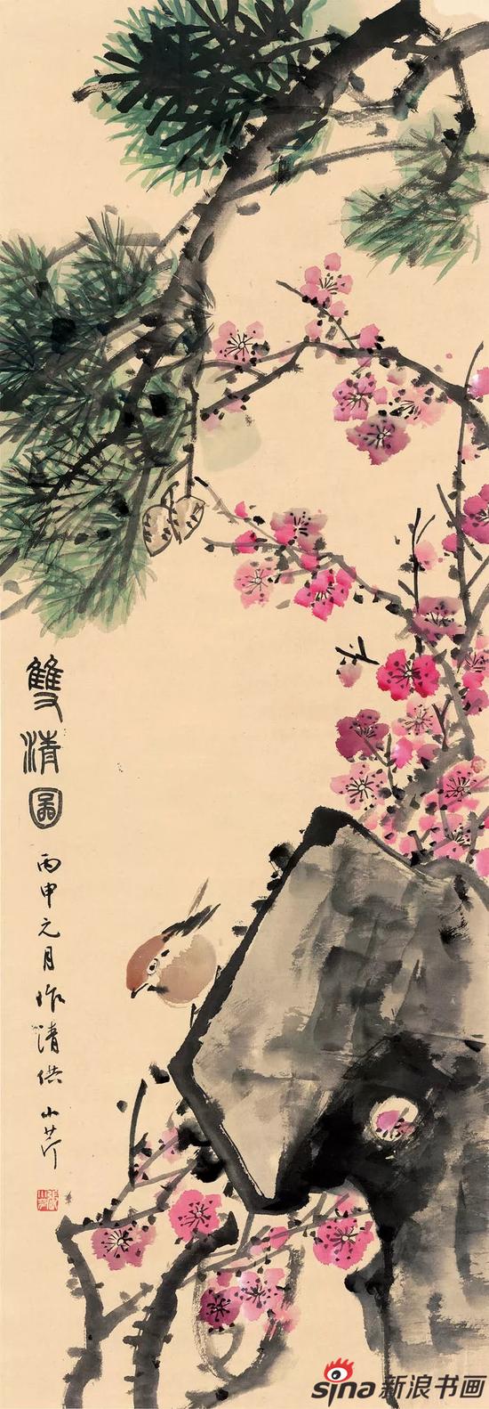 张小芹 双清图 99x34.5cm