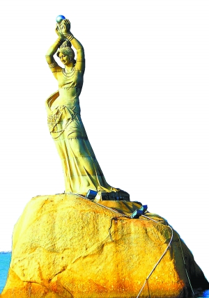 珠海渔女在柯木塱采石场完成最初的雕刻