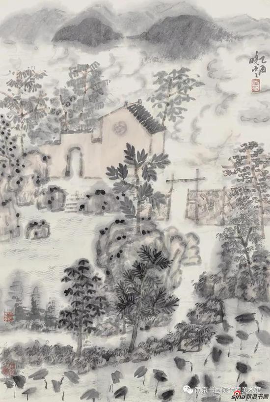 侯晓云《空山烟雨》69X46CM