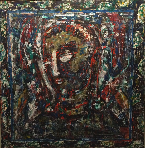 孔柏基 菩萨像  纸本油画  82×80cm  1982