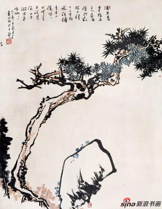 潘天寿 松石图轴 179.5×140cm 1960年