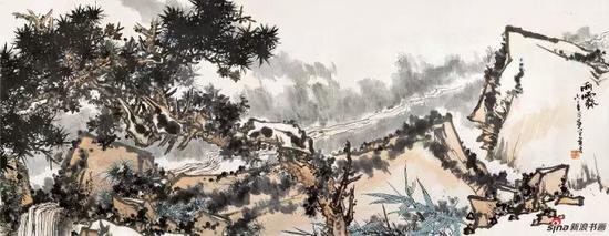 潘天寿 雨霁图卷 中国画 141×363.3cm 1962年