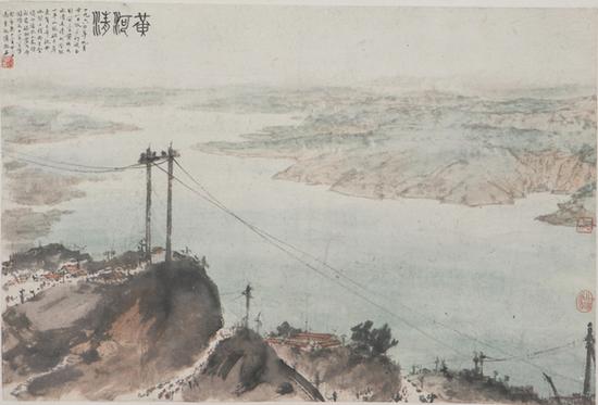 　傅抱石，黄河清，51.2×76cm，1960年，国画，中国美术馆藏