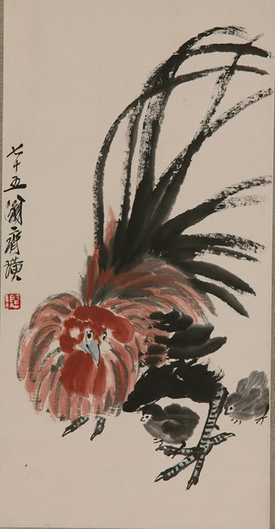 齐白石，公鸡，147.4×34.4cm，1935年，国画，中国美术馆藏