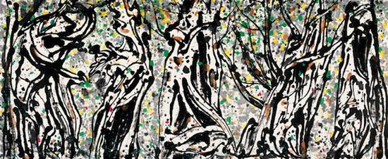 吴冠中,根扎南国,145×368cm,1998年, 国画,中国美术馆藏