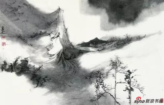 刘春 《 意与山叠系列之八》 纸本水墨 60cmx47cm