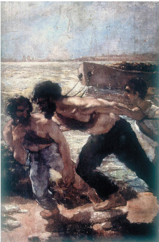 吴作人纤夫150×100cm油画1932年
