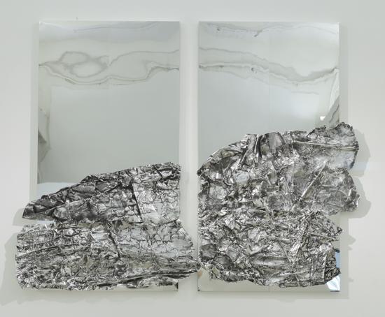 物的褶皱-7，金属综合材料，85.6×120cm，2018 The fold of objects-7， Metal material 物的褶皱-3，金属综合材料 85.6×120cm，2018 The fold of objects-3， Metal material