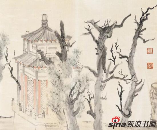 北京写生(系列一)28cm×32cm 2008年 绢本设色