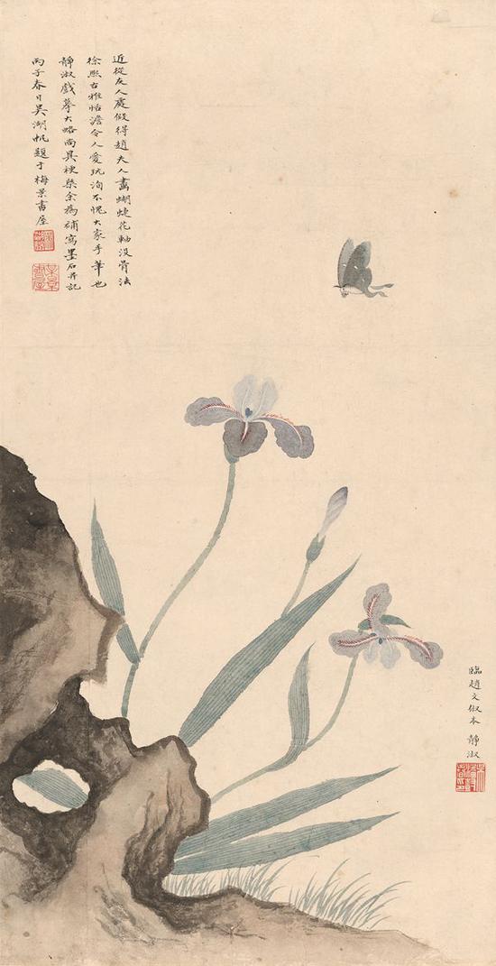 2018西泠（绍兴）秋拍 吴湖帆、潘静淑 合作蝴蝶花图