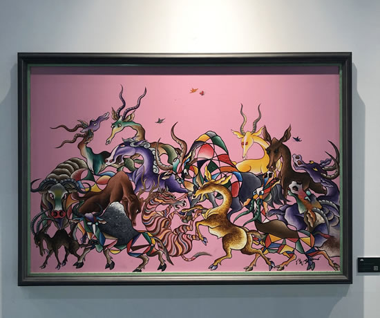展览现场 图为《Hakuna Matata》系列作品No.27