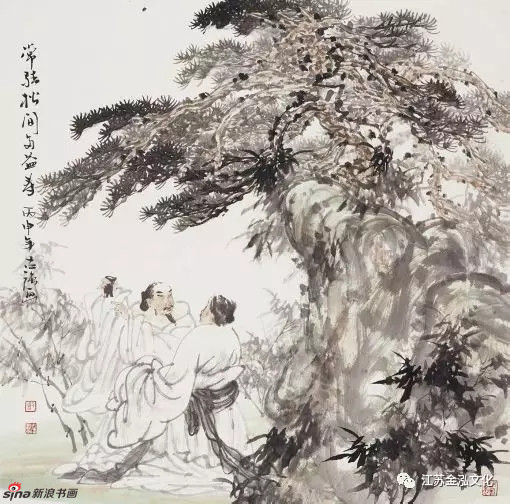 《常驻松间多益寿》 68cm×68cm _古强