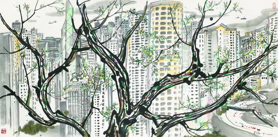 吴冠中(1919-2010) 香港中环