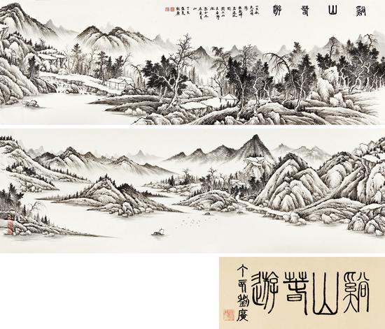 刘广《溪山春游》 44cm×272cm 成交价:1,840,000.00元