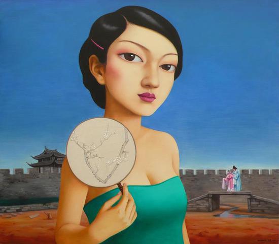 梅花扇The peach Blossom Fan布面油画160x140cm.2011年
