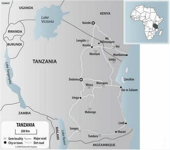 坦桑尼亚南部矿区图