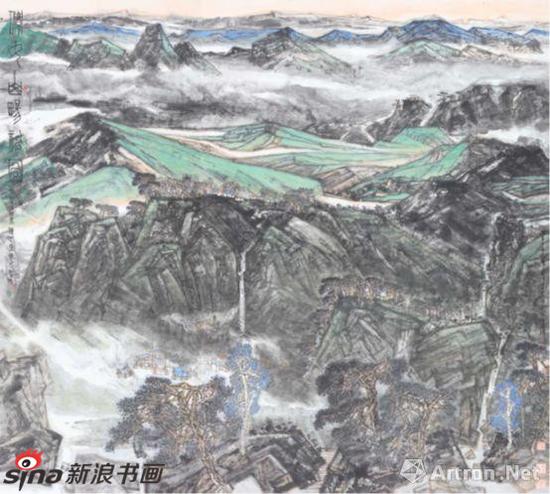 《仙女山畅神图》 纸本水墨 540×530cm
