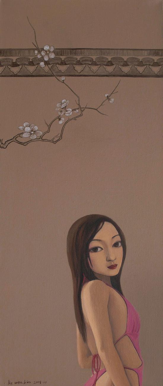 望梅-2 120x50cm 2008 年布面油画