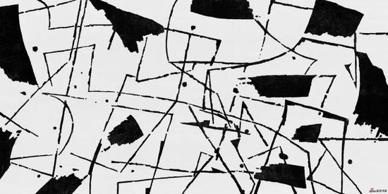《由外爆转入内爆—互联网黑客》,2009年,244*122cm,黑白木刻