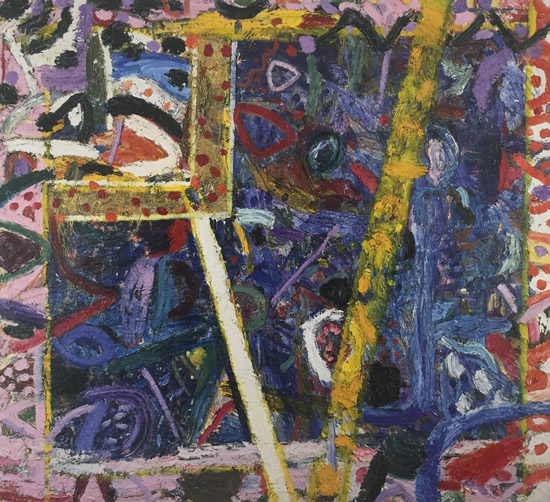 Gillian Ayres 吉莲·艾尔斯_Sapphire 蓝宝石_1987_Oil on canvas_264.5 x 294.5 cm