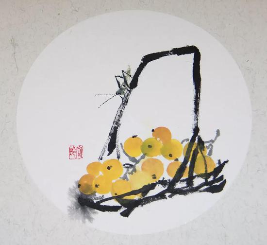 《花鸟小品5》（上图）