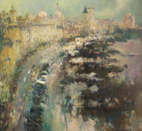 贝家骧,五月的风,布面油画,220x200cm,2017