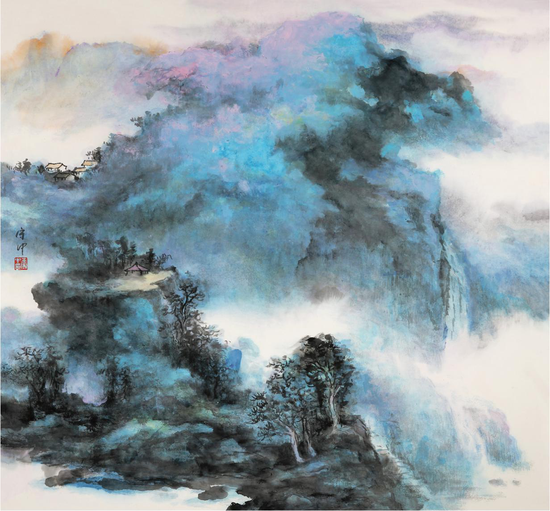 王守中 春山氤氲 90×97cm