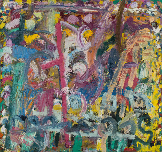 Gillian Ayres_Where the Bee Sucks 蜂采蜜的地方_1981-1982_Oil on canvas 布面油画_227.3 x 242.5 cm 